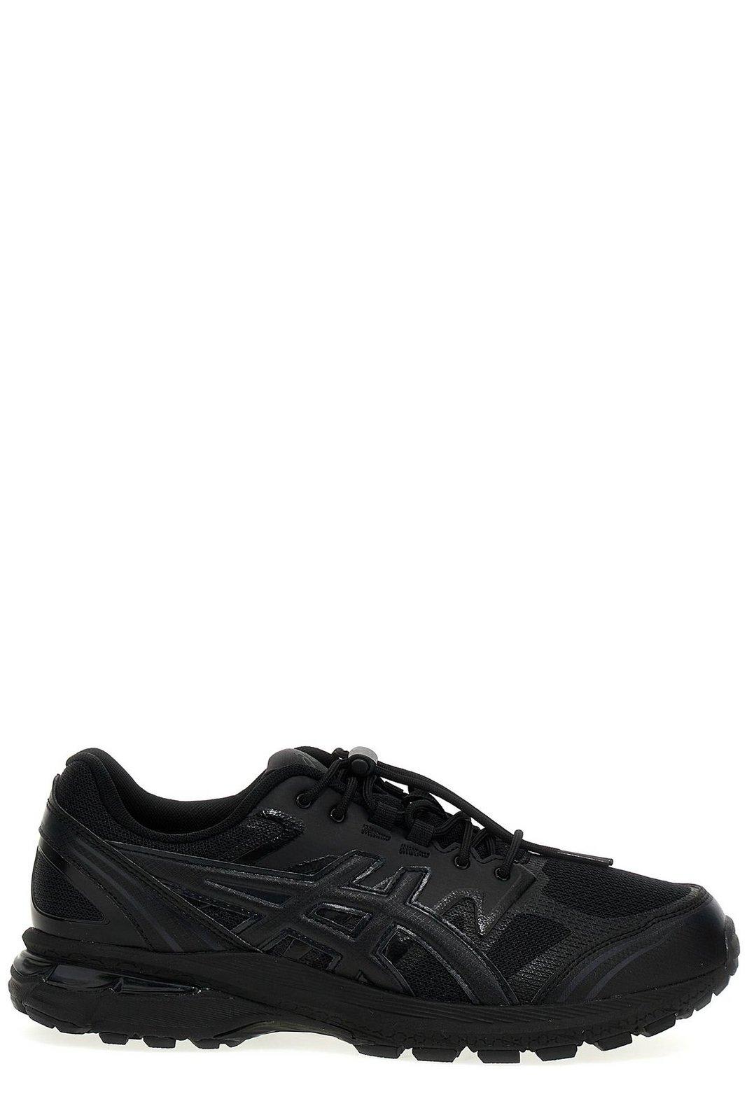 Shop Comme Des Garçons Shirt X Asics Knitted Lace-up Sneakers In Nero