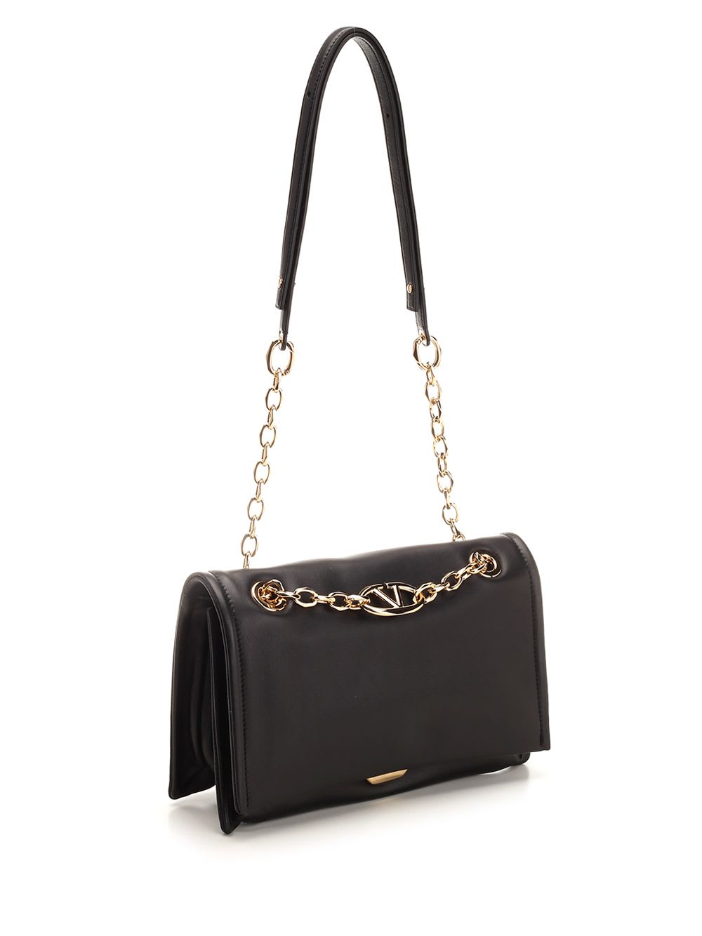 Valentino Garavani Vlogo-signature Shoulder Bag In 0no Black