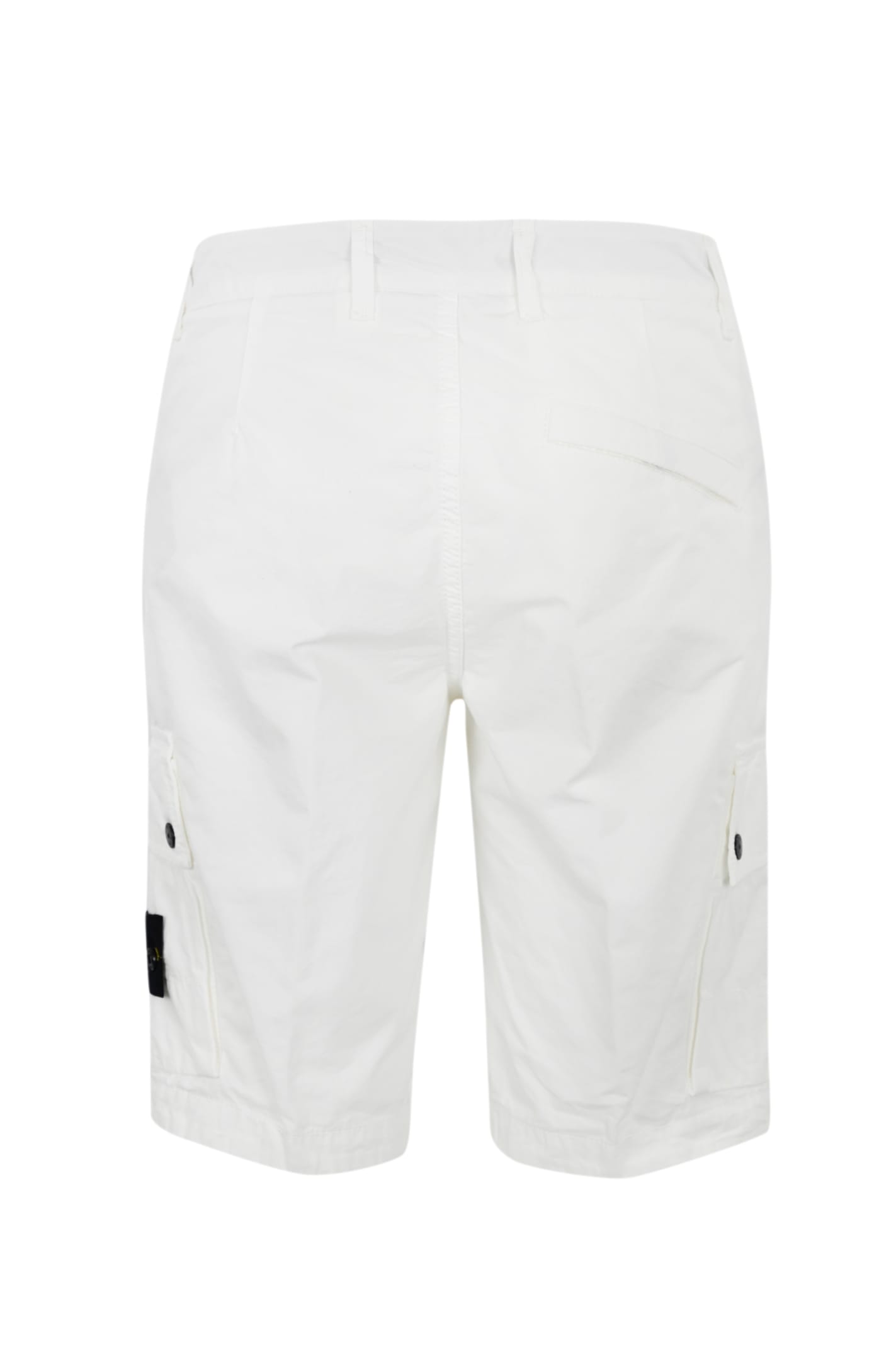 Shop Stone Island Bermuda Shorts In Cotton Canvas L11wa In White