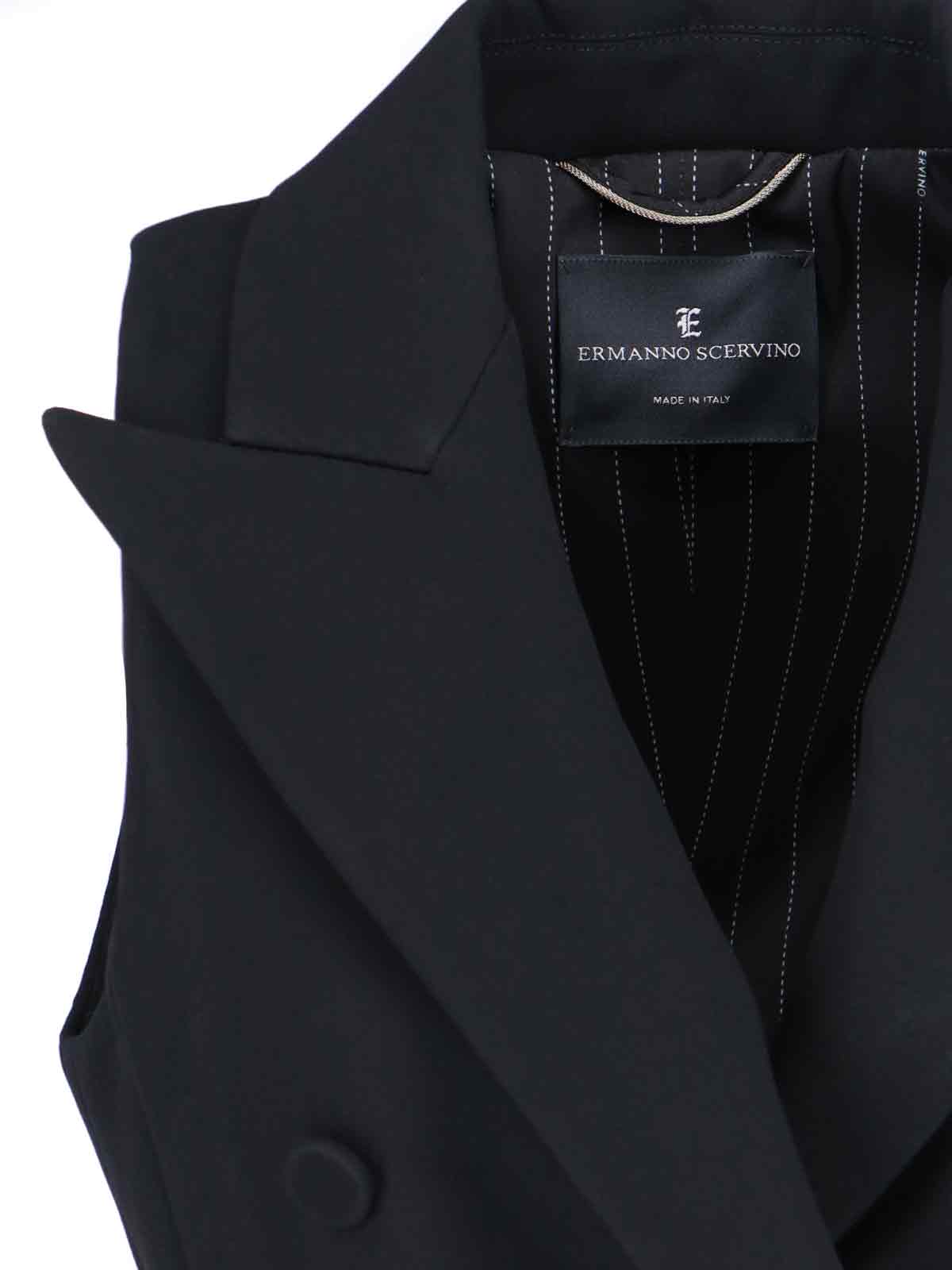 Shop Ermanno Scervino Double-breasted Vest In Black