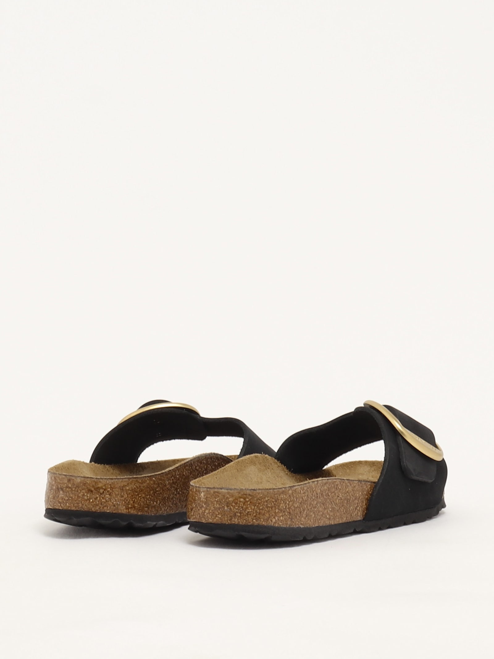 Birkenstock Madrid Big Buckle Nubuck Sandal In Black