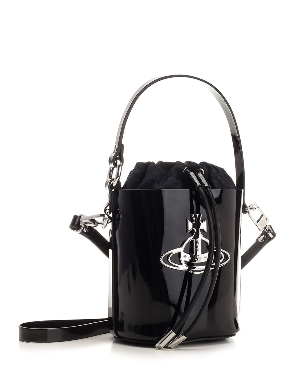 Shop Vivienne Westwood Drawstring Bucket Bag In Nero