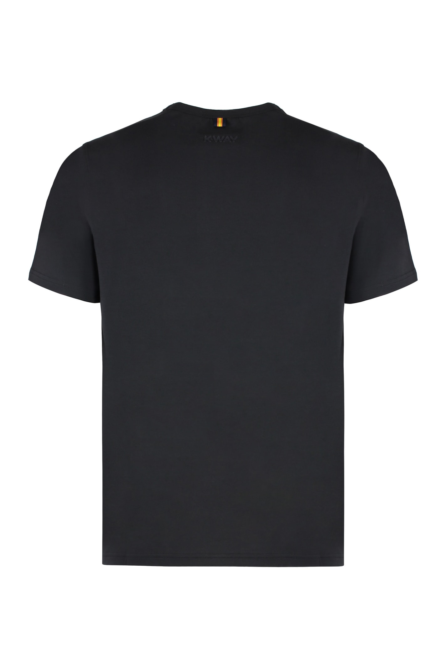 K-way T-shirt With Logo In Technical Fabric In Black