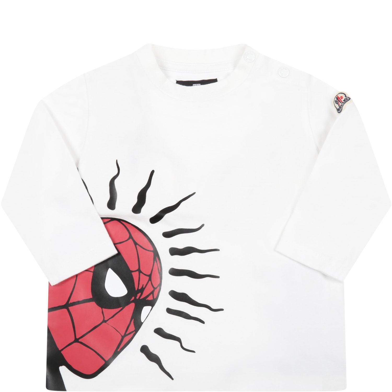 Moncler White T-shirt For Baby Boy With Spiderman
