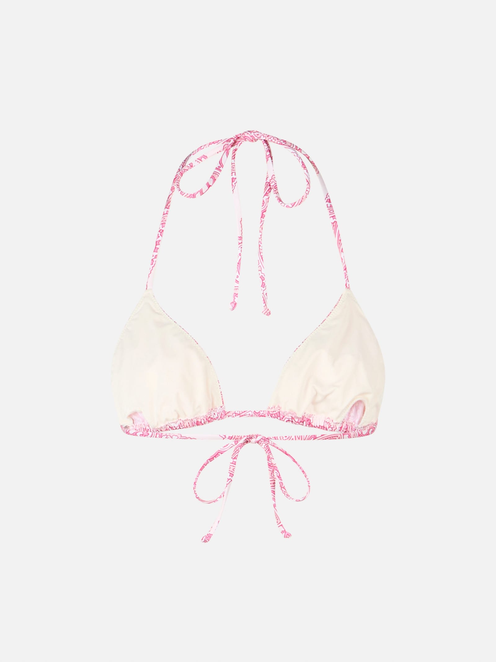 Mc2 Saint Barth Woman Pink Paisley Triangle Top Swimsuit Leah In Pink