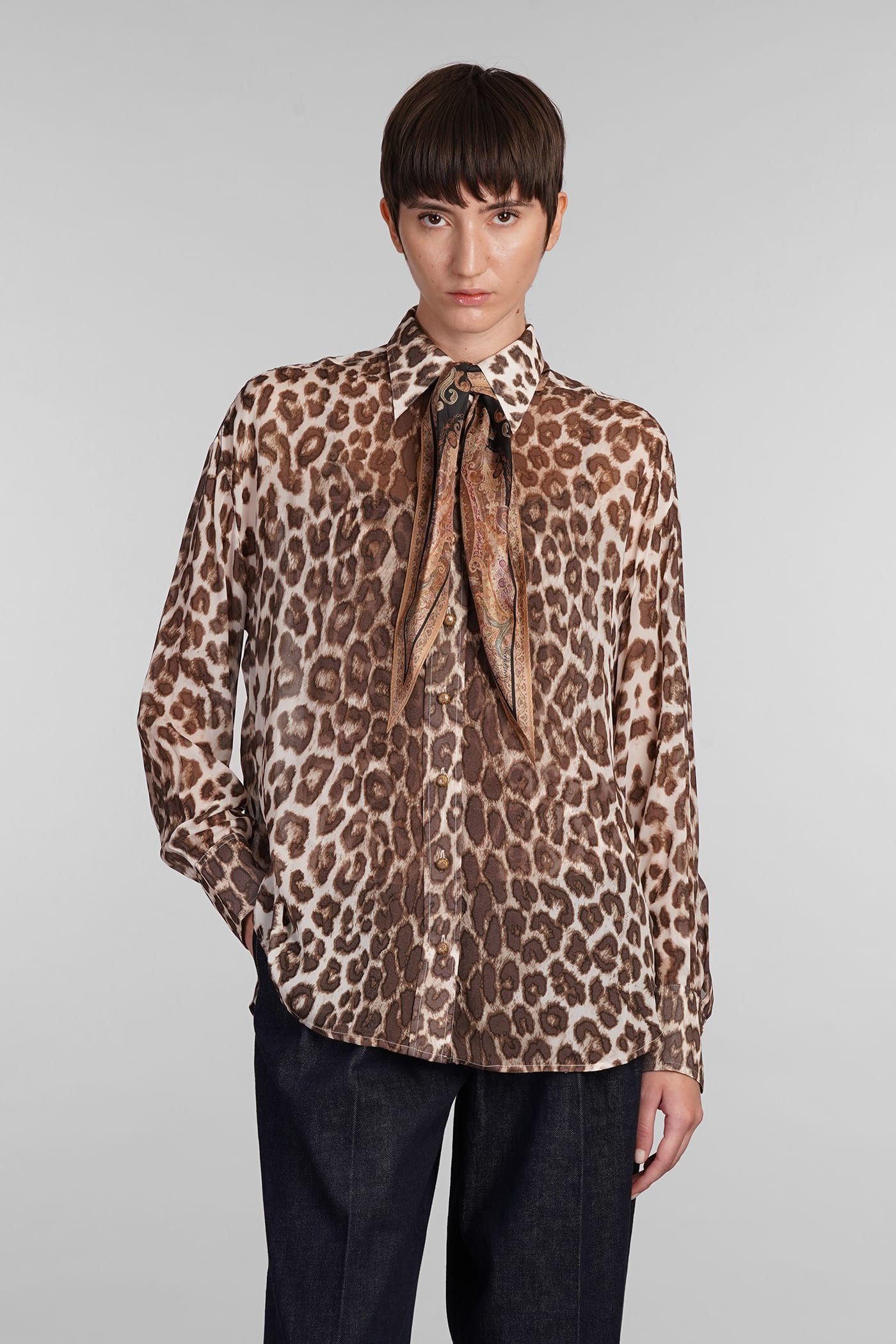 Shop Zimmermann Shirt In Animalier Viscose