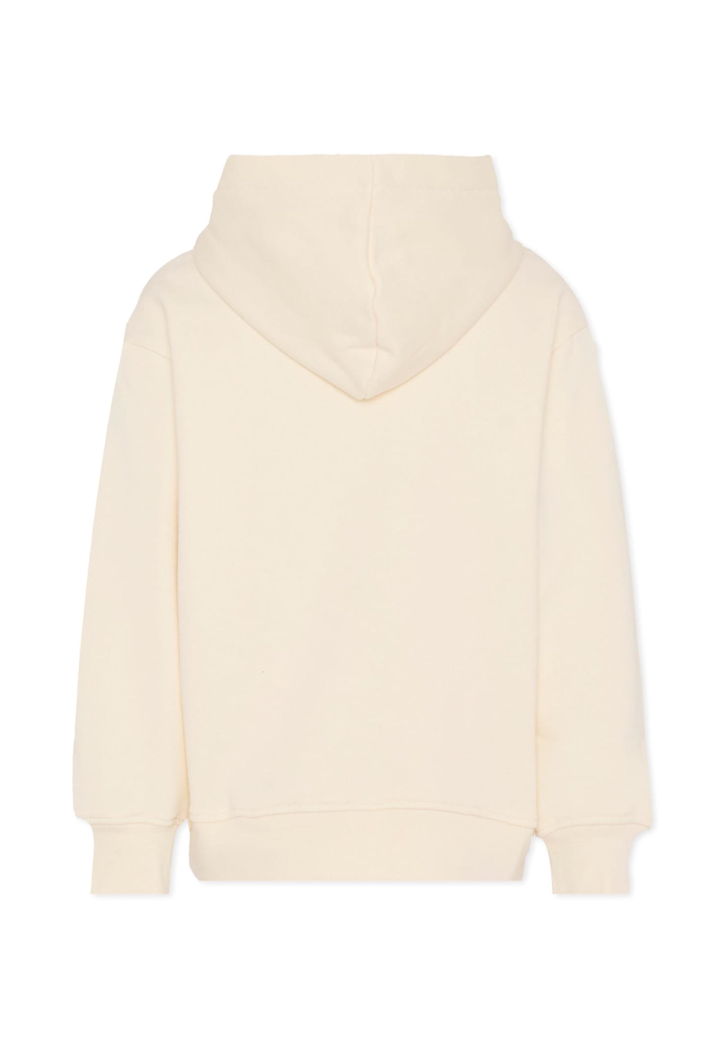 Msgm Ivory Sweatshirt For Kids With Logo In Neutral