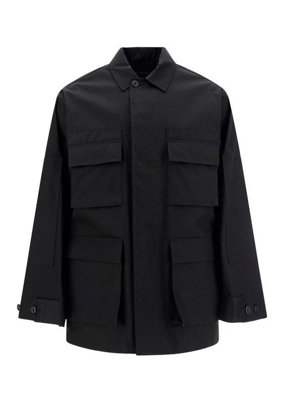 Balenciaga Long-sleeved Cargo Jacket In Black