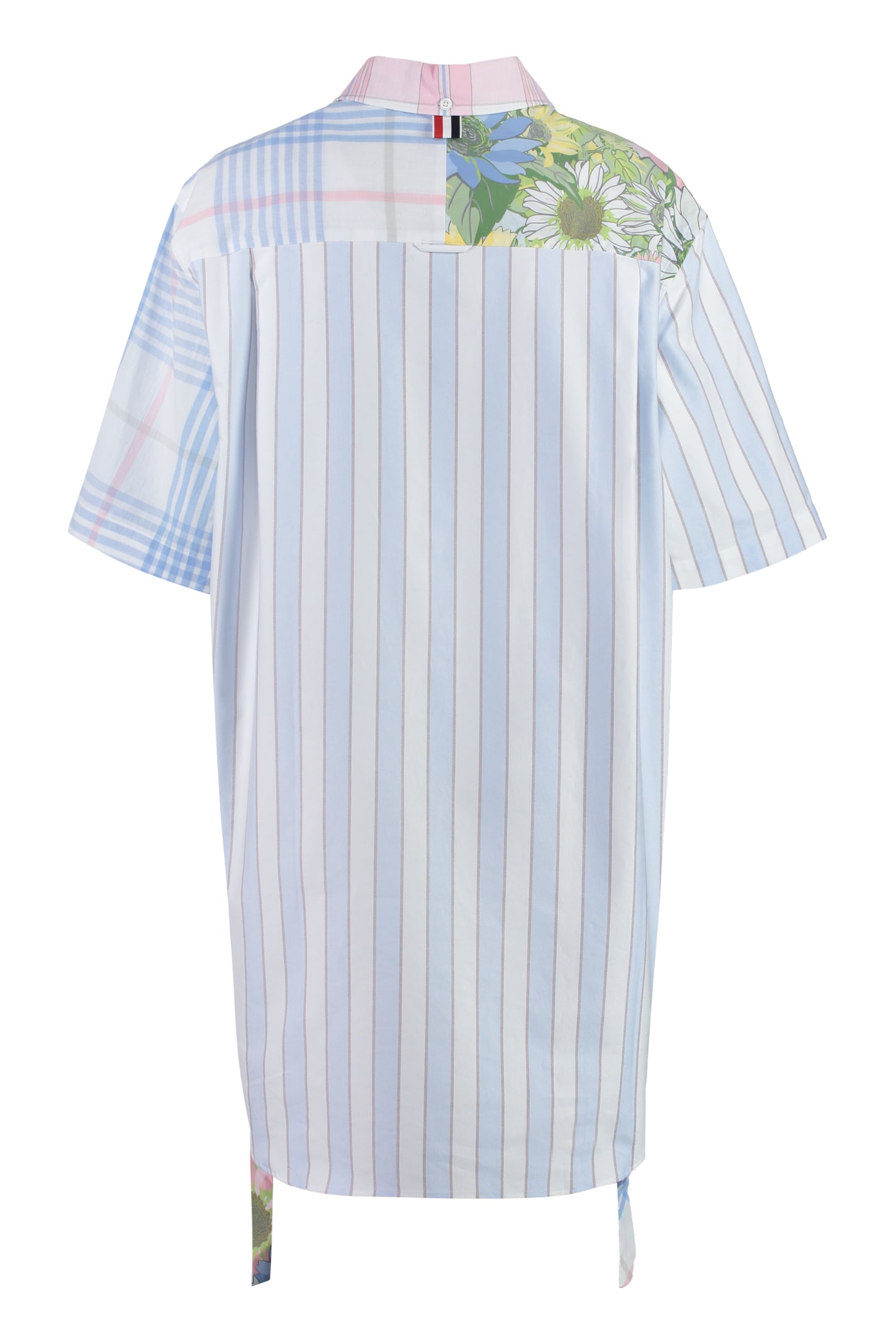 Shop Thom Browne Cotton Shirtdress In Multicolor