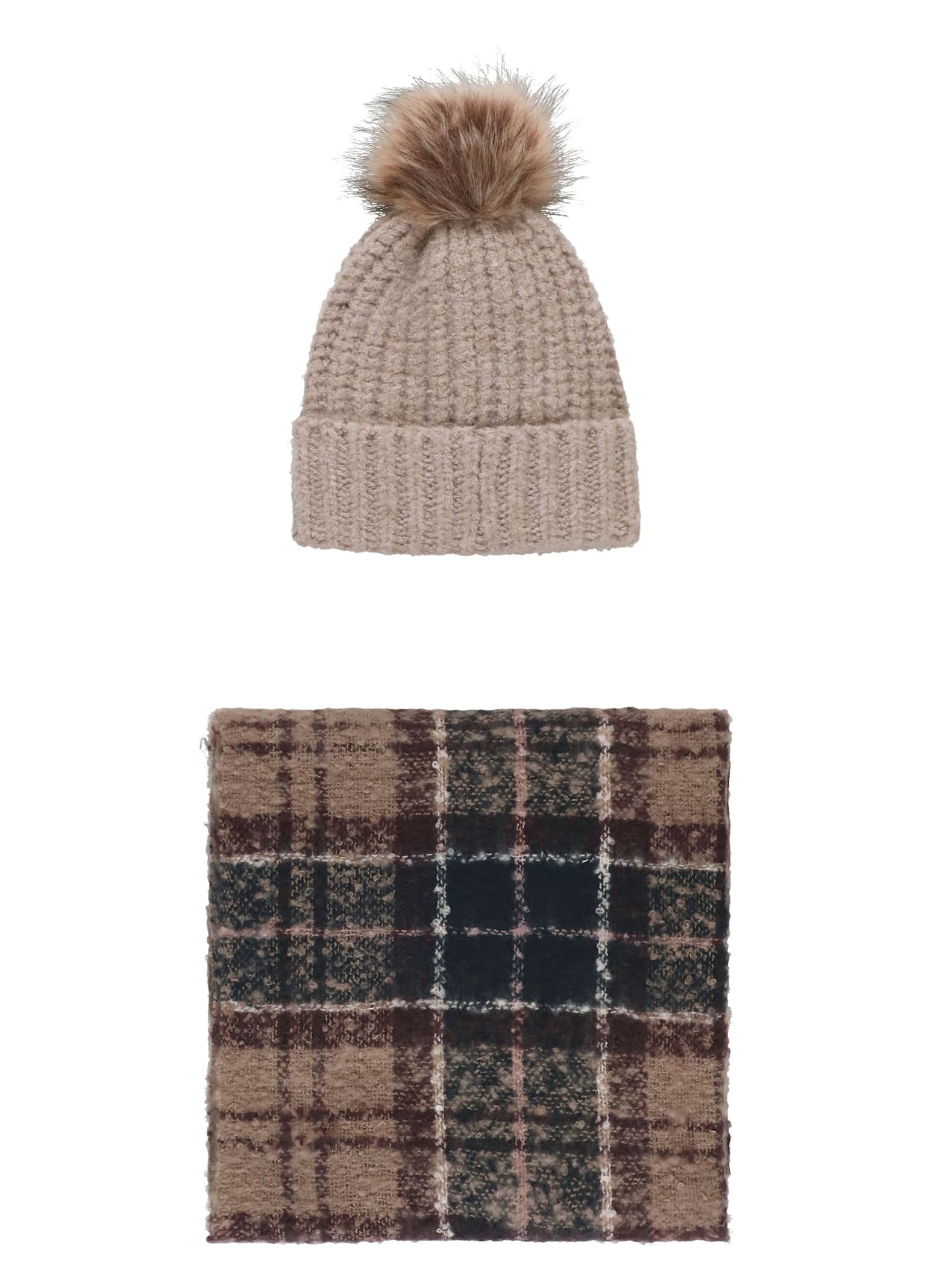 Barbour Saltburn Beanie And Scarf Two Pieces Set In Multi