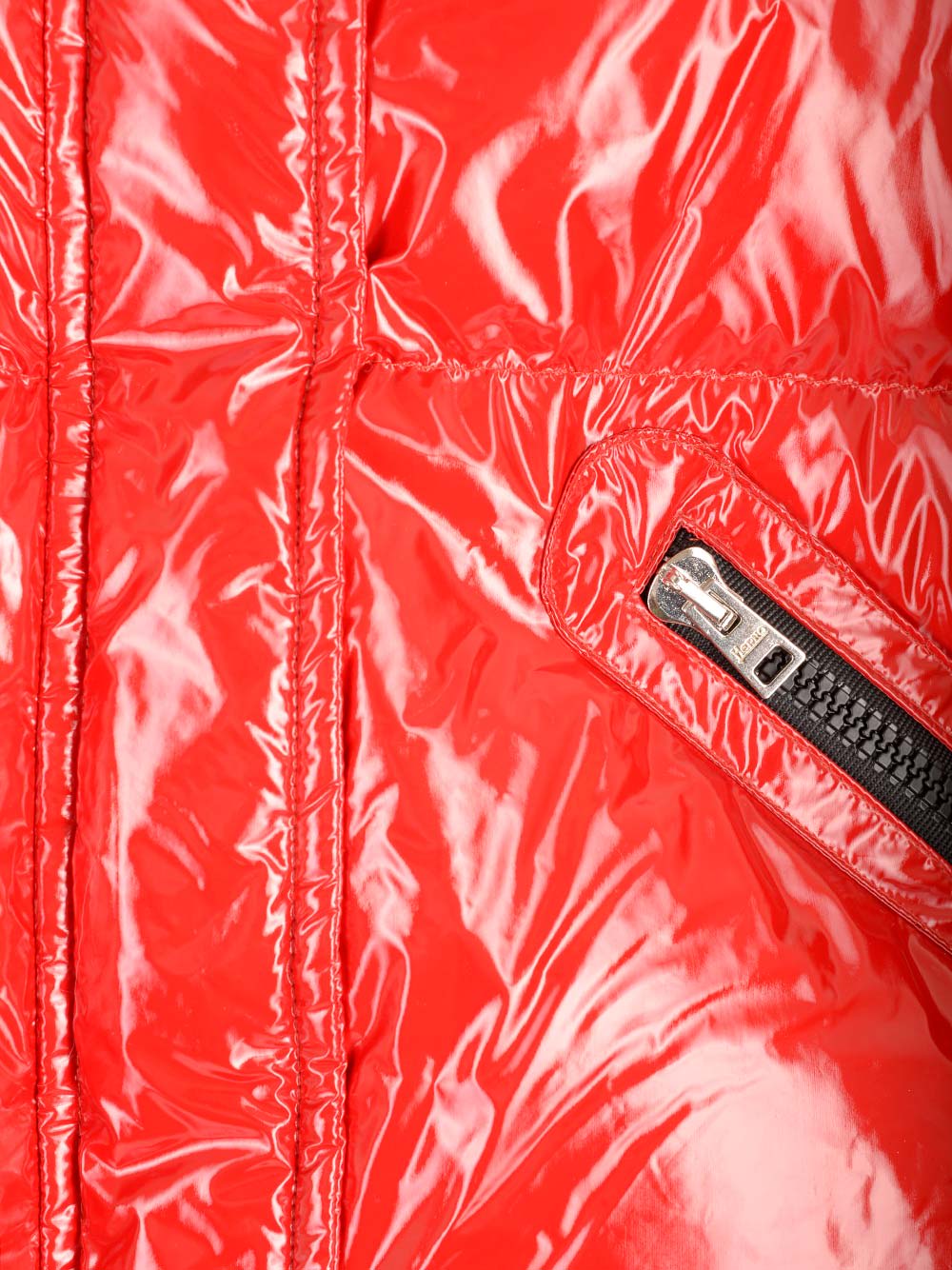 Herno Short Glossy Down Jacket In Red