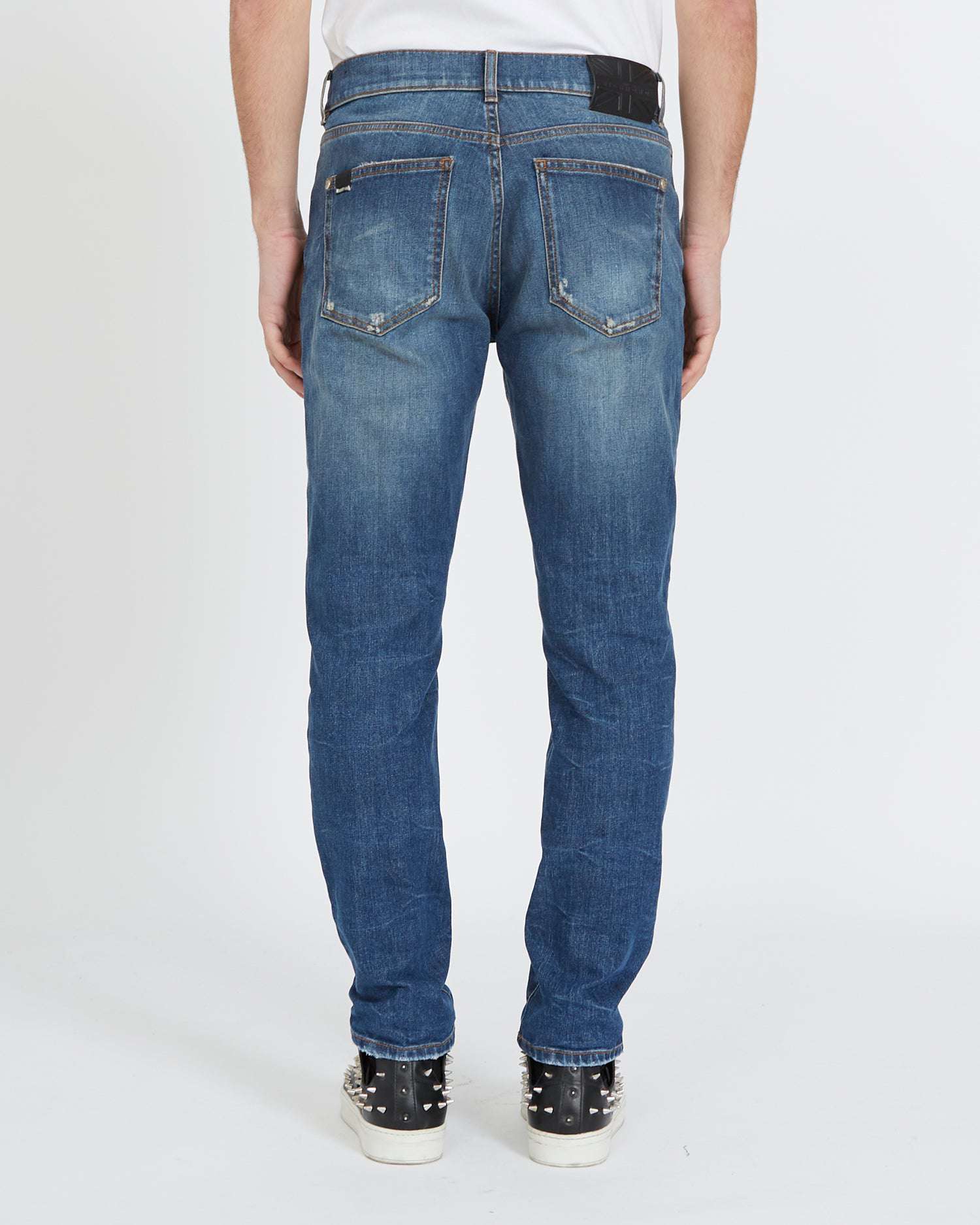 Shop John Richmond Slim Jeans In Blu