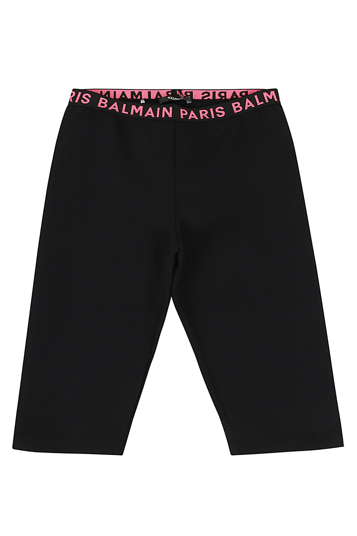 Shop Balmain Sport Shorts In Fu Black Fuchsia