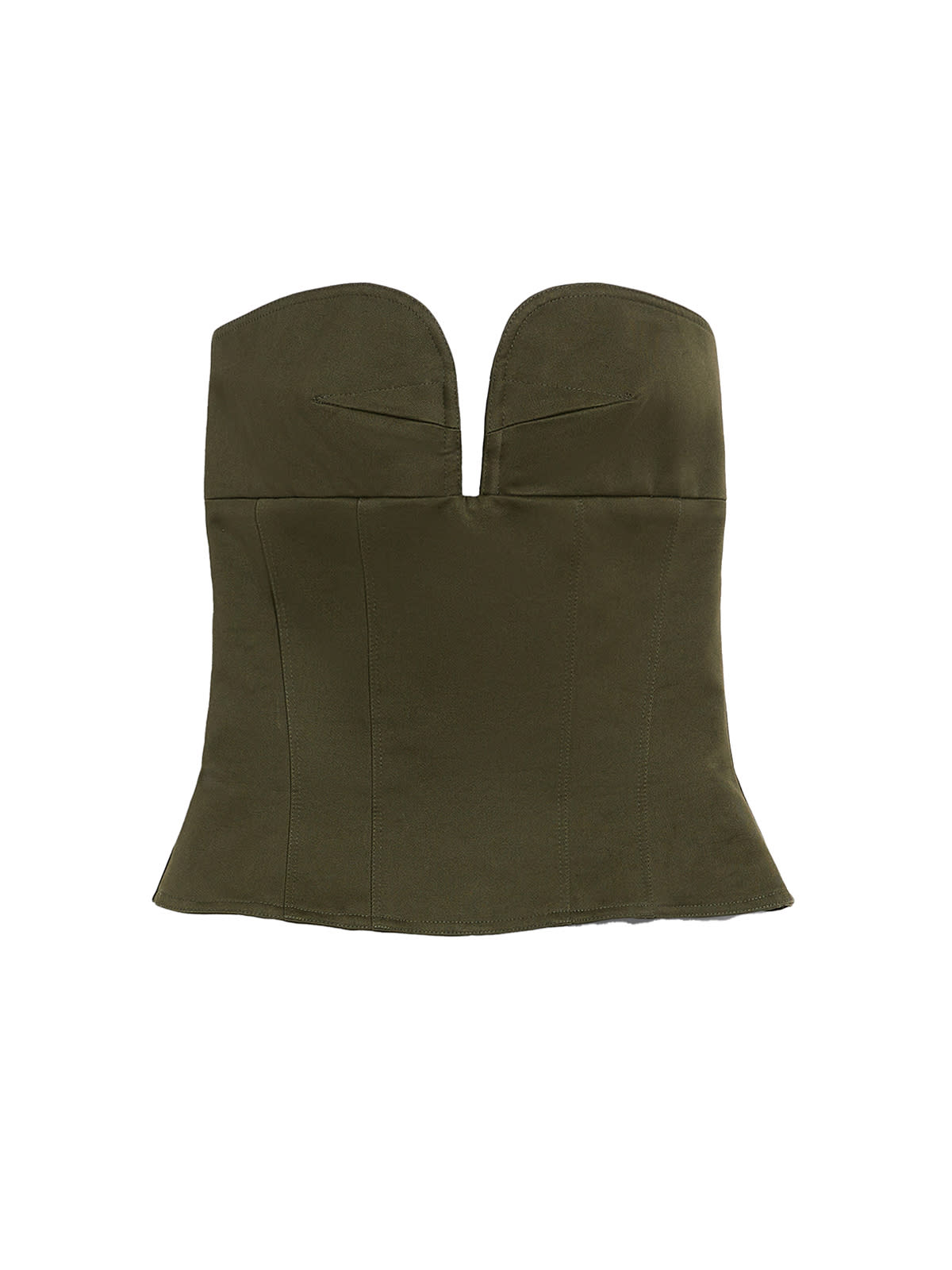 Shop Max Mara Cacao Tops In Olive Green