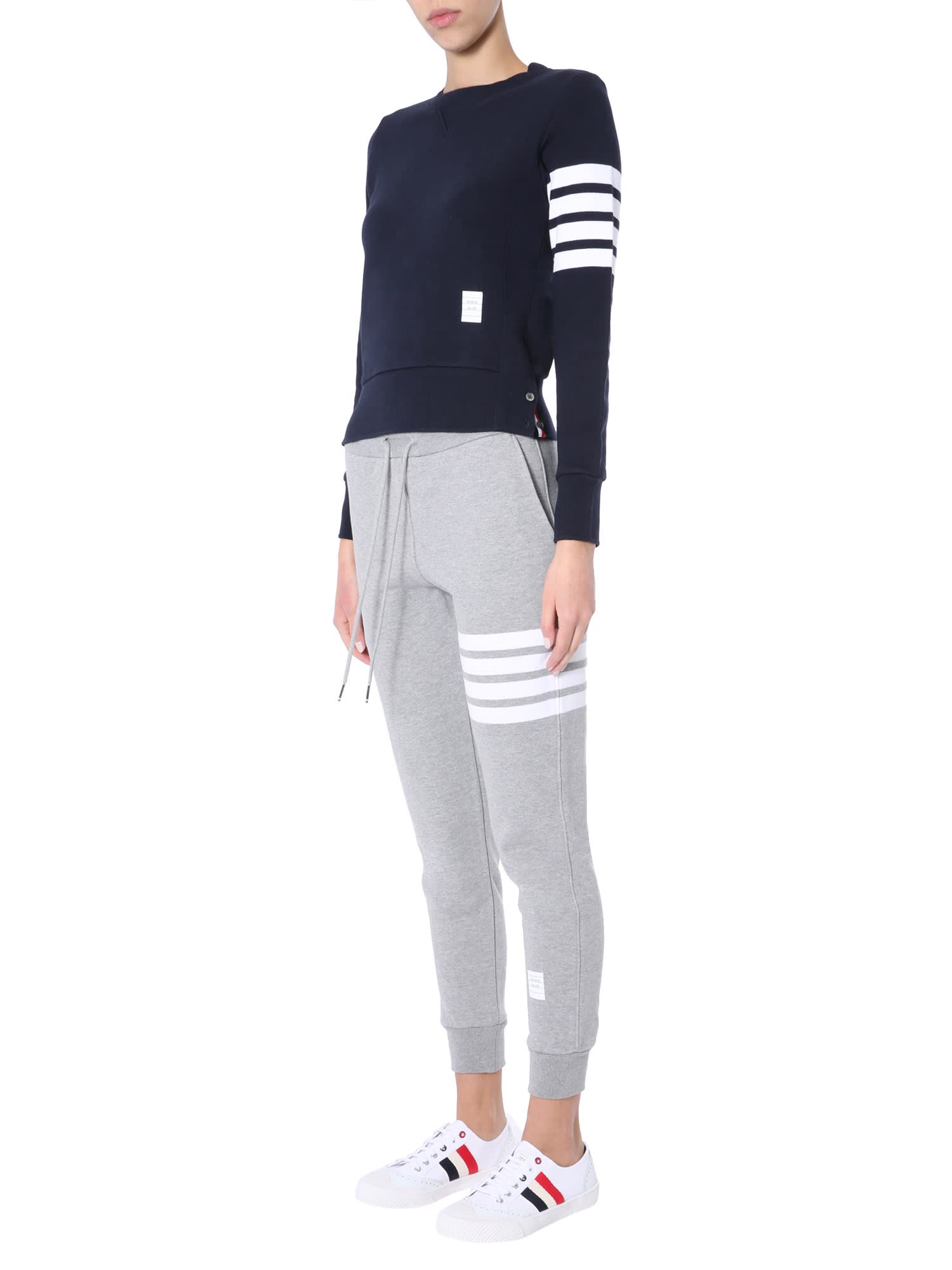 Shop Thom Browne Cotton Sweatshirt In Blue