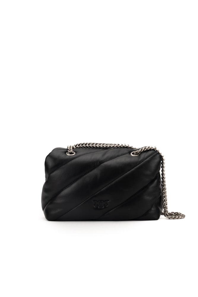 Shop Pinko Mini Love Puff Maxi Quilted Bag In Nero