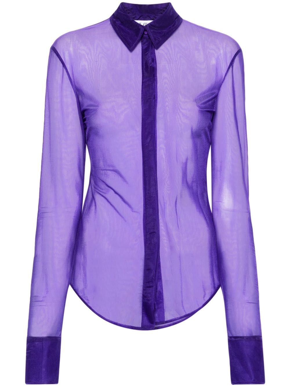 Shop Attico Elton Semi-sheer Shirt In Purple