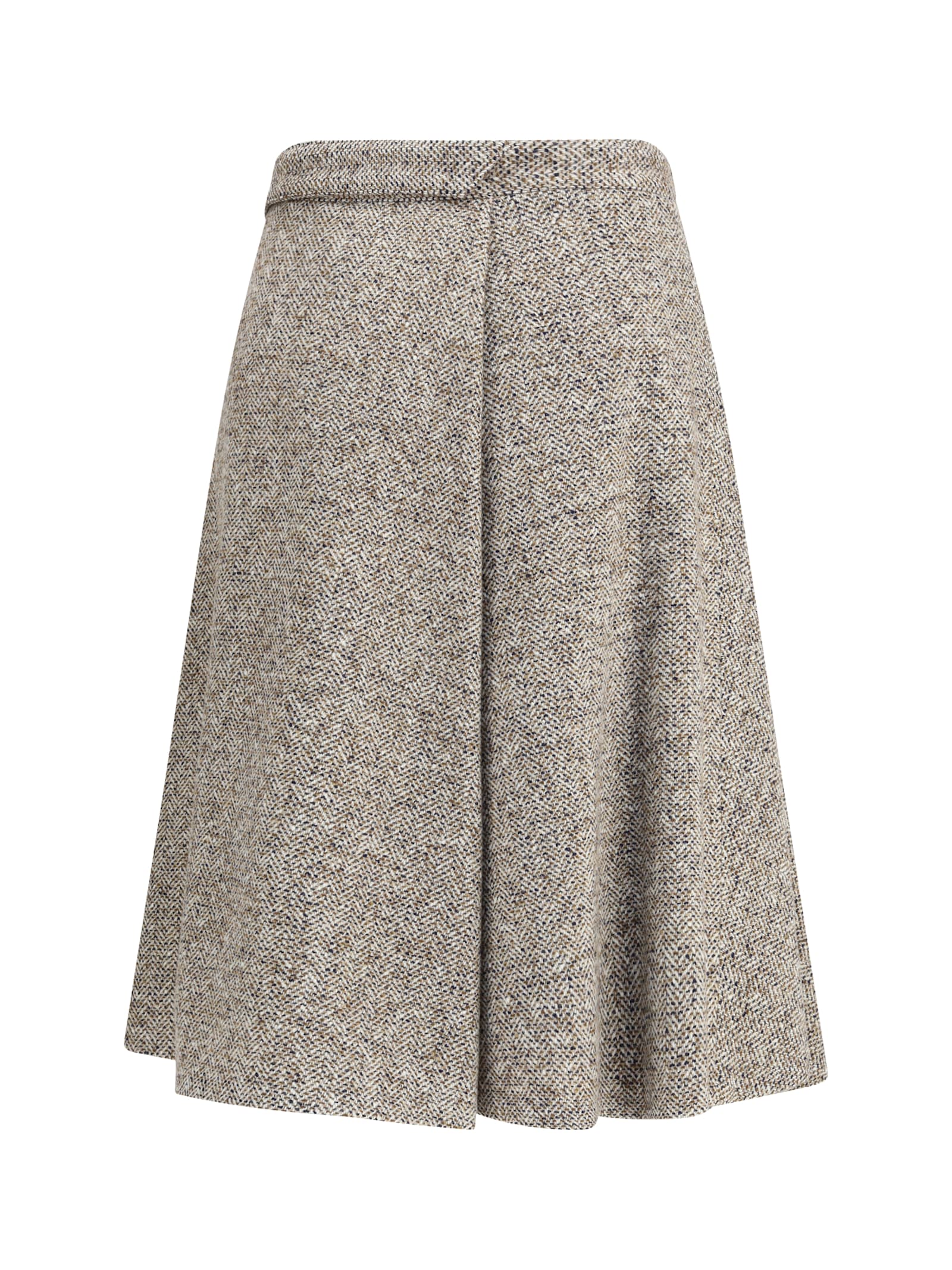 Brunello Cucinelli Women Virgin Wool Midi Skirt In Gray