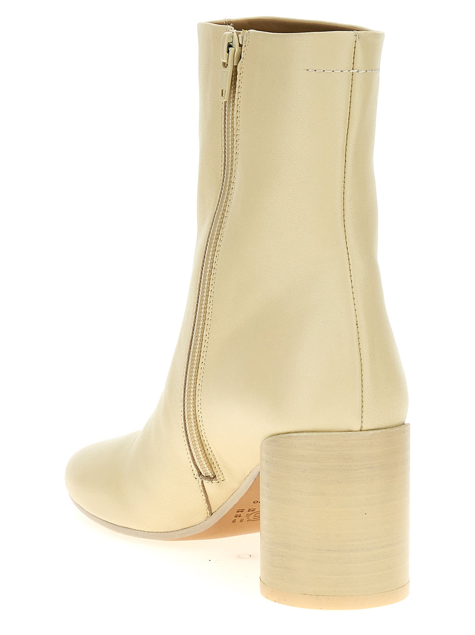 MM6 MAISON MARGIELA STITCH-OUT LEATHER ANKLE BOOTS 