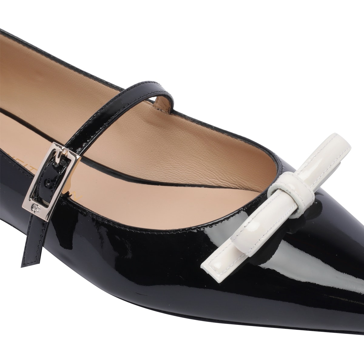 Stuart Weitzman Felicity Bow Ballerinas In Black