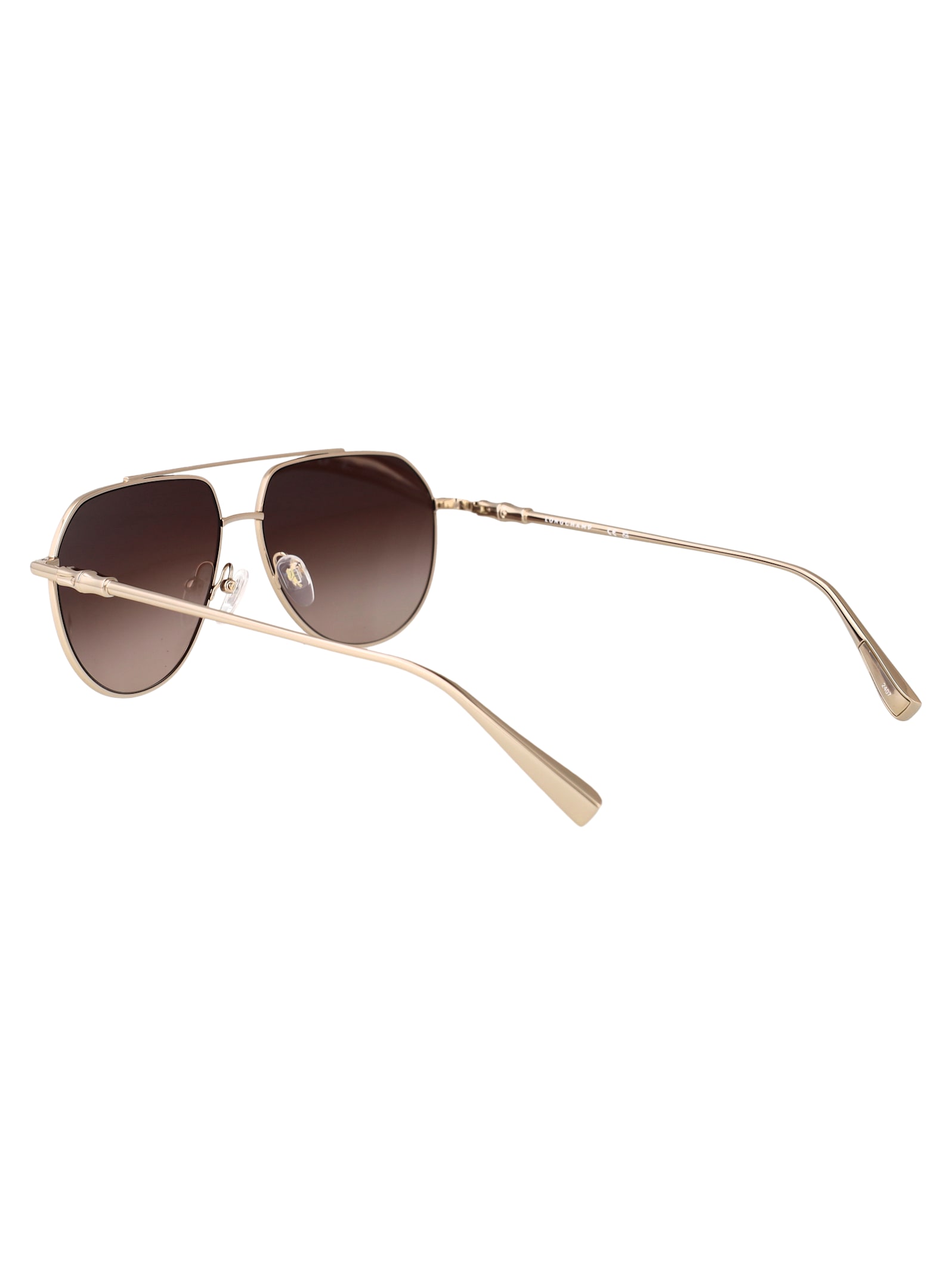 Longchamp Roseau 57mm Gradient Aviator Sunglasses In Gold