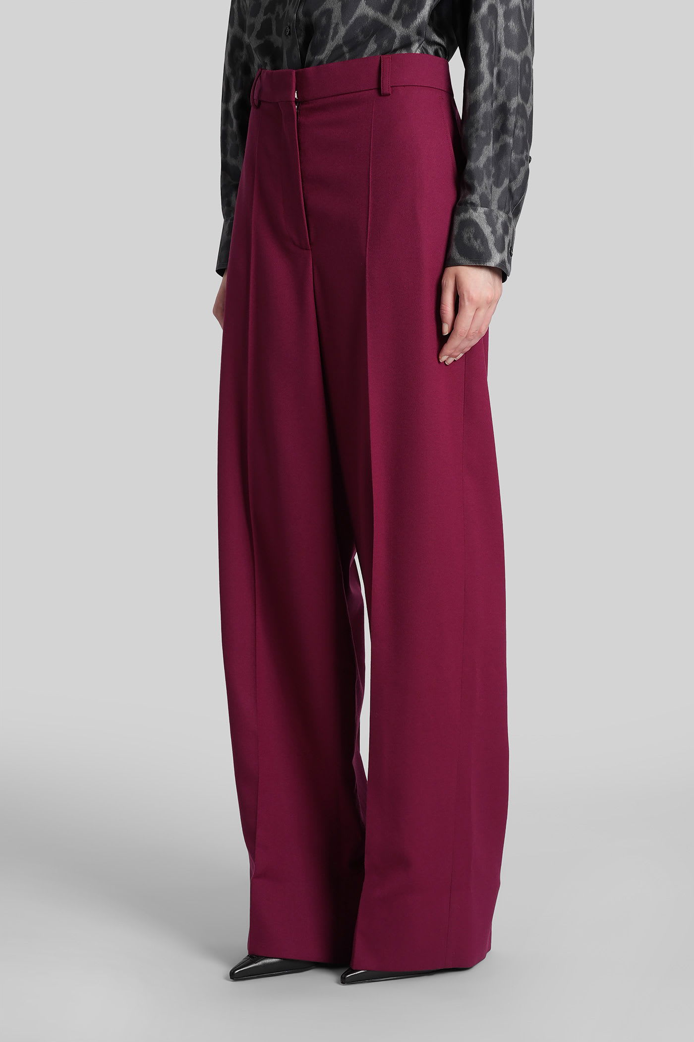 Stella Mccartney Bordeaux Pants With Concealed Closure On The Front In Burgundy