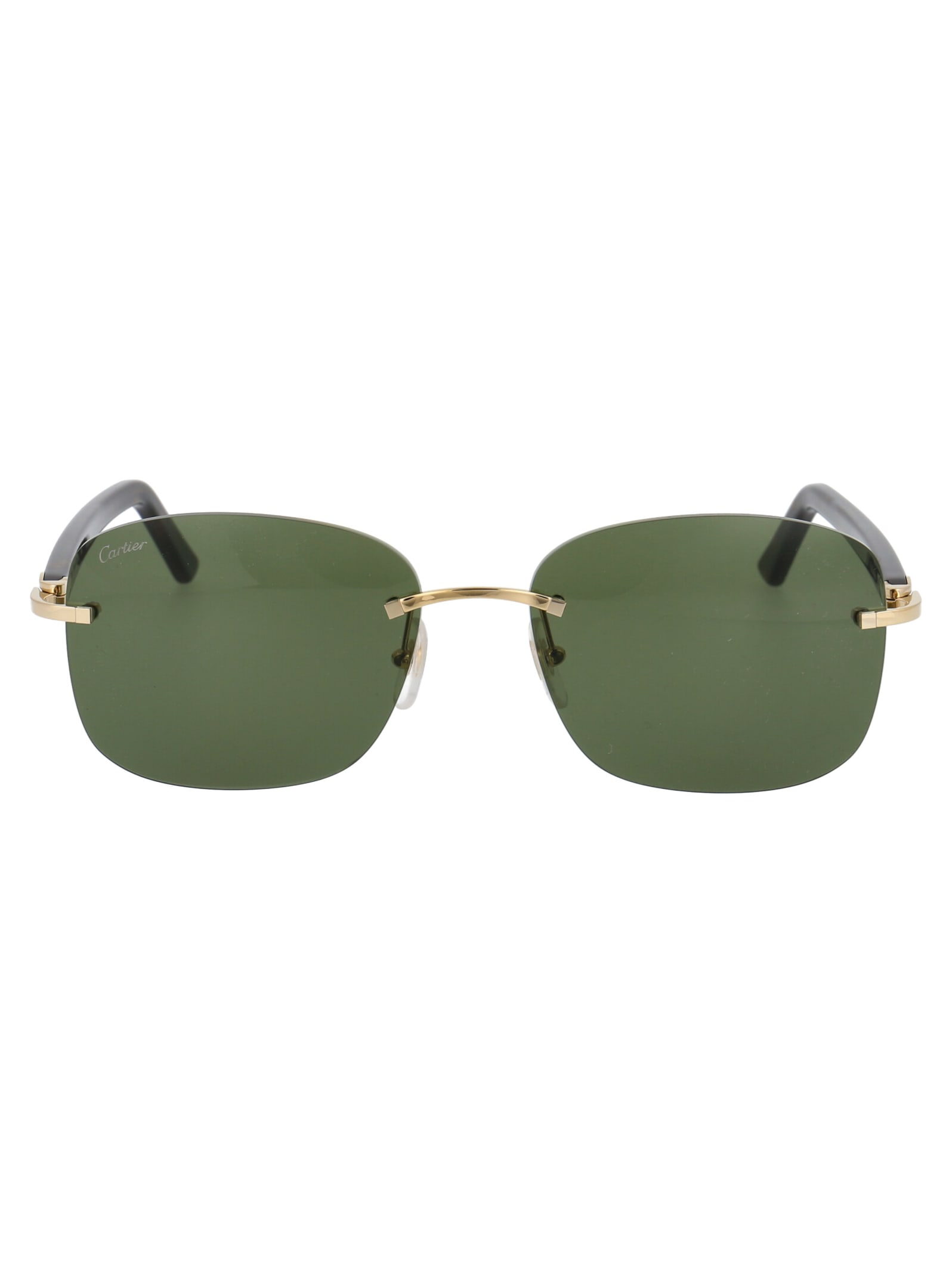 Shop Cartier Ct0227s Sunglasses In 002 Gold Havana Green