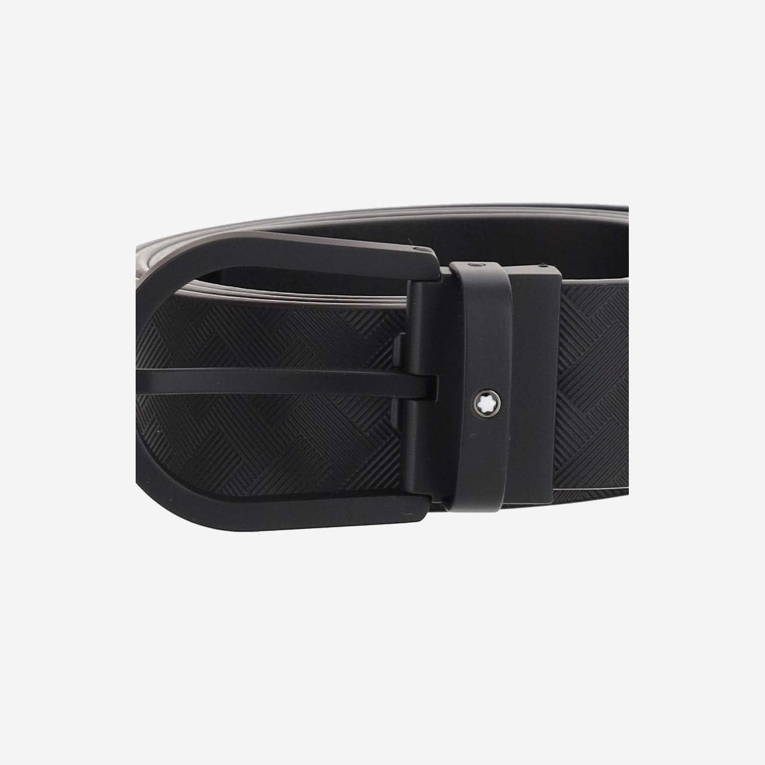 Shop Montblanc Leather Belt With Logo In Black