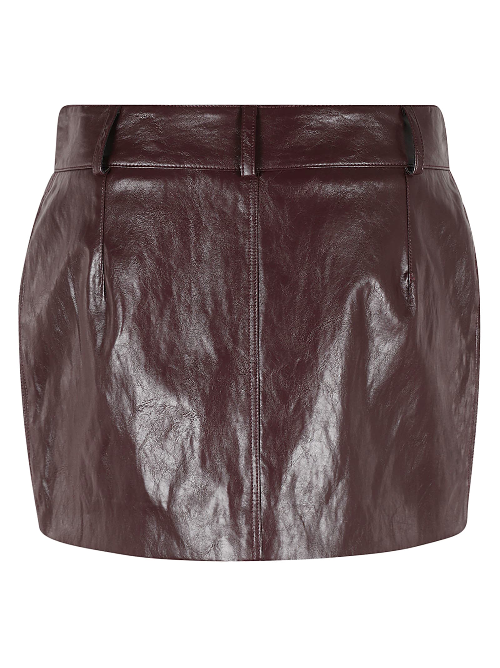 Shop Federica Tosi Shiny Short Skirt In Vinaccia