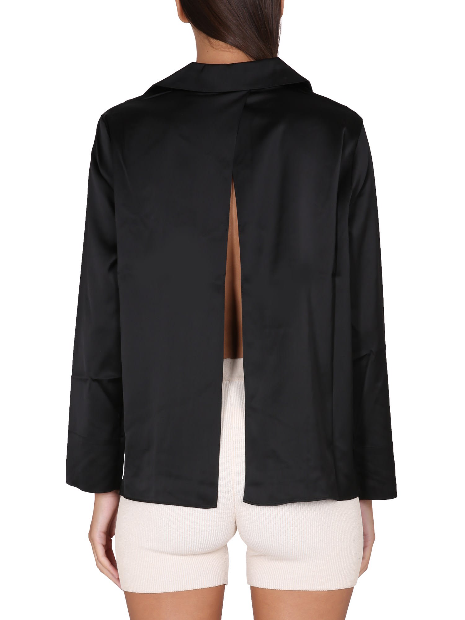 Jacquemus Open Shirt 'the Night Chemise In Nero