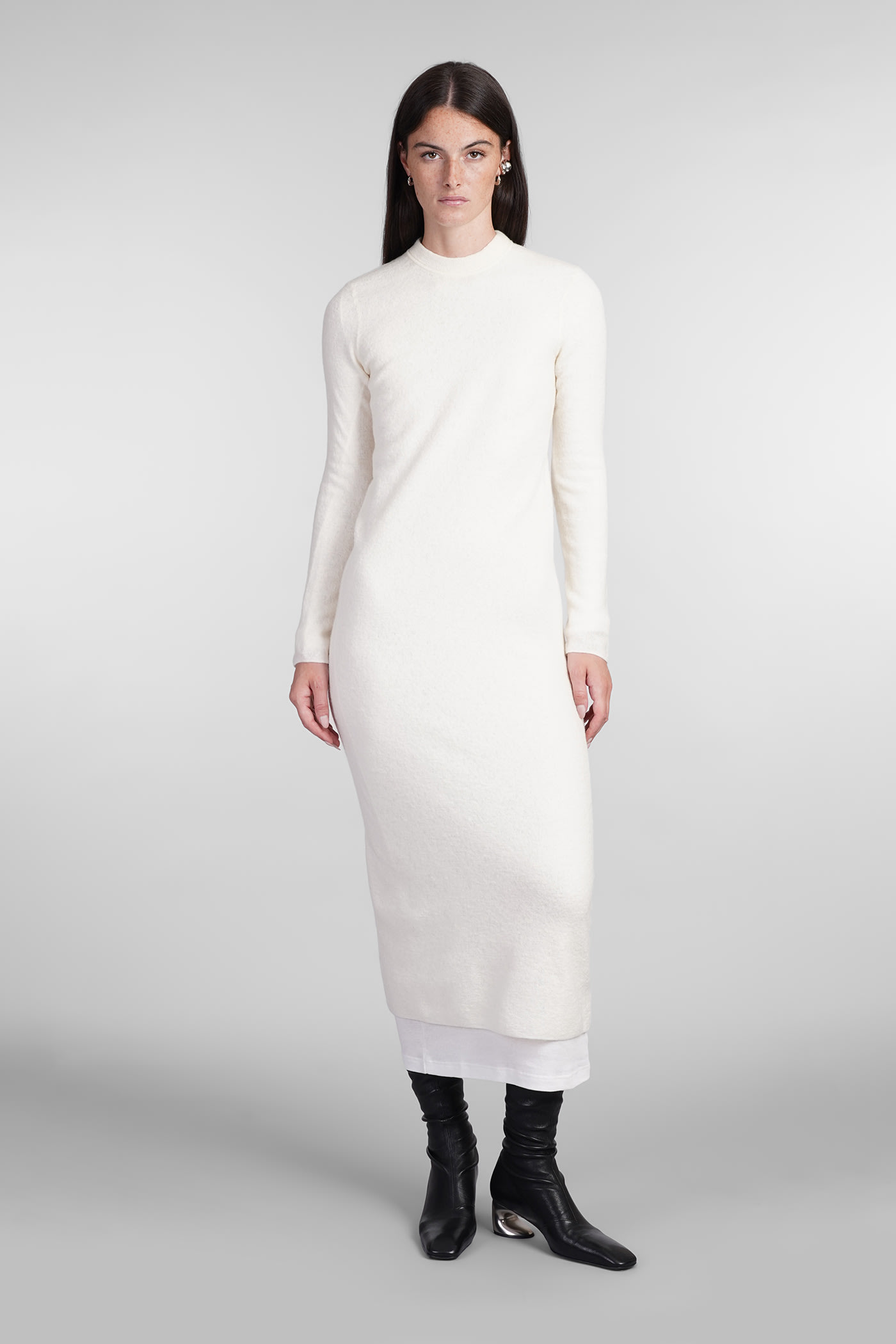Jil Sander Gestricktes Maxikleid In Beige