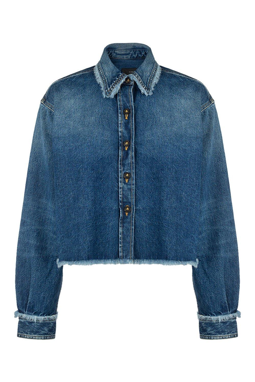 Fringed Cropped Denim Shirt