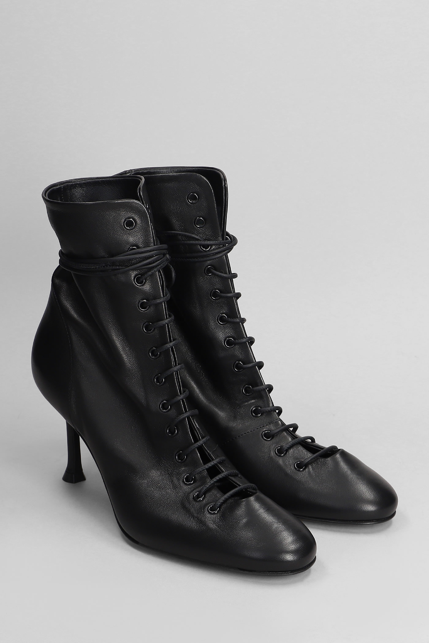 Shop Alevì Love 75 High Heels Ankle Boots In Black Leather