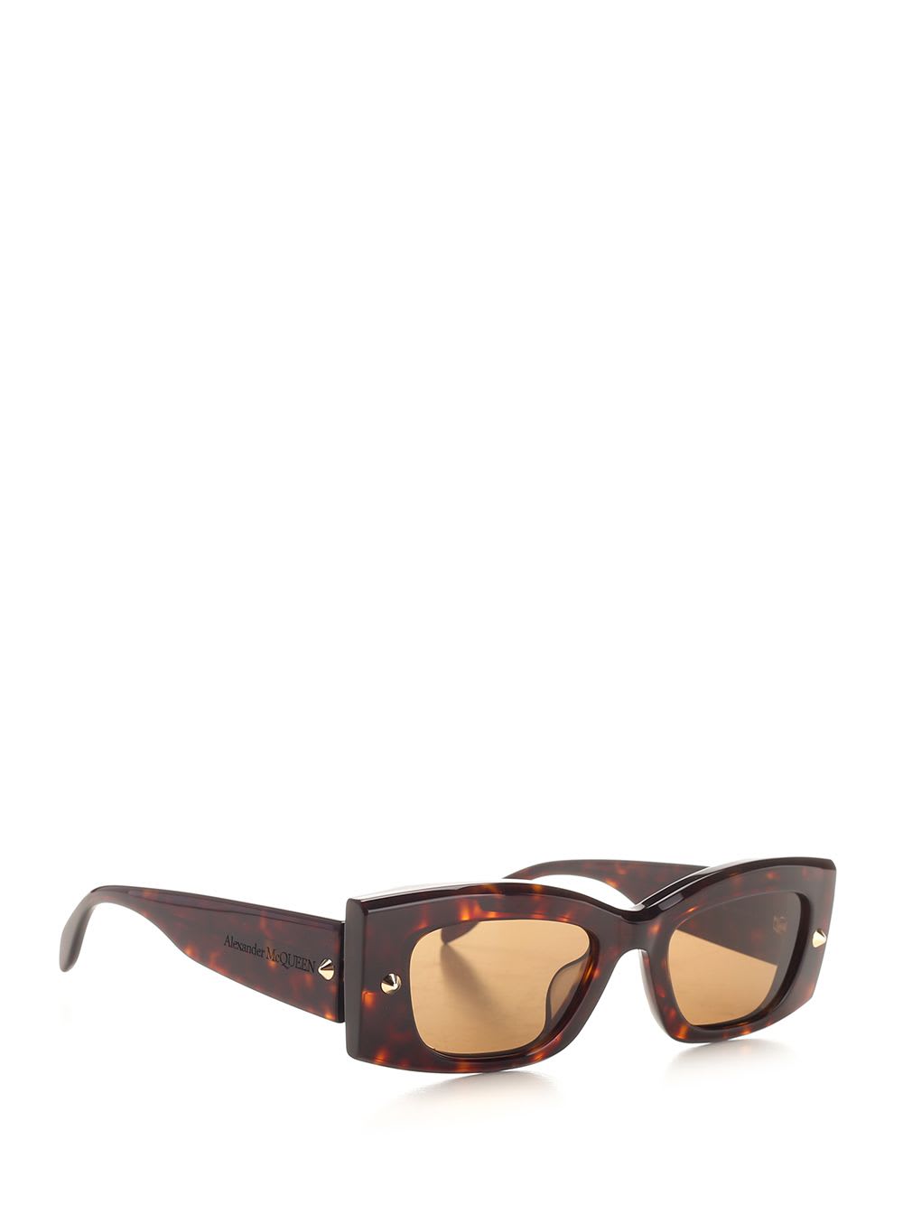 Alexander Mcqueen Spike Studs Sunglasses In Brown
