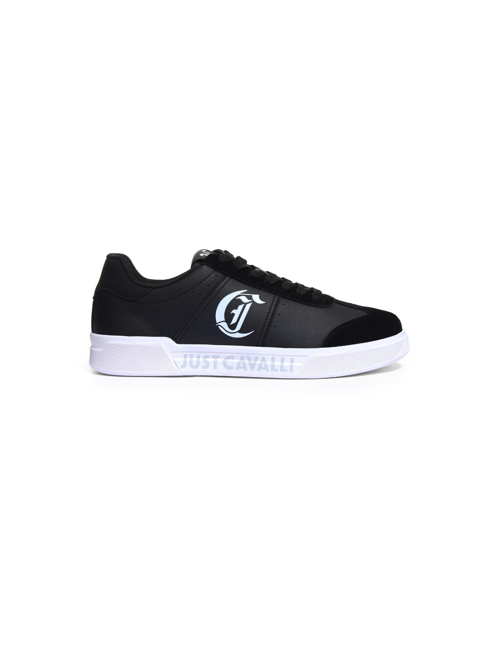 Shop Just Cavalli Black Low Top Sneakers