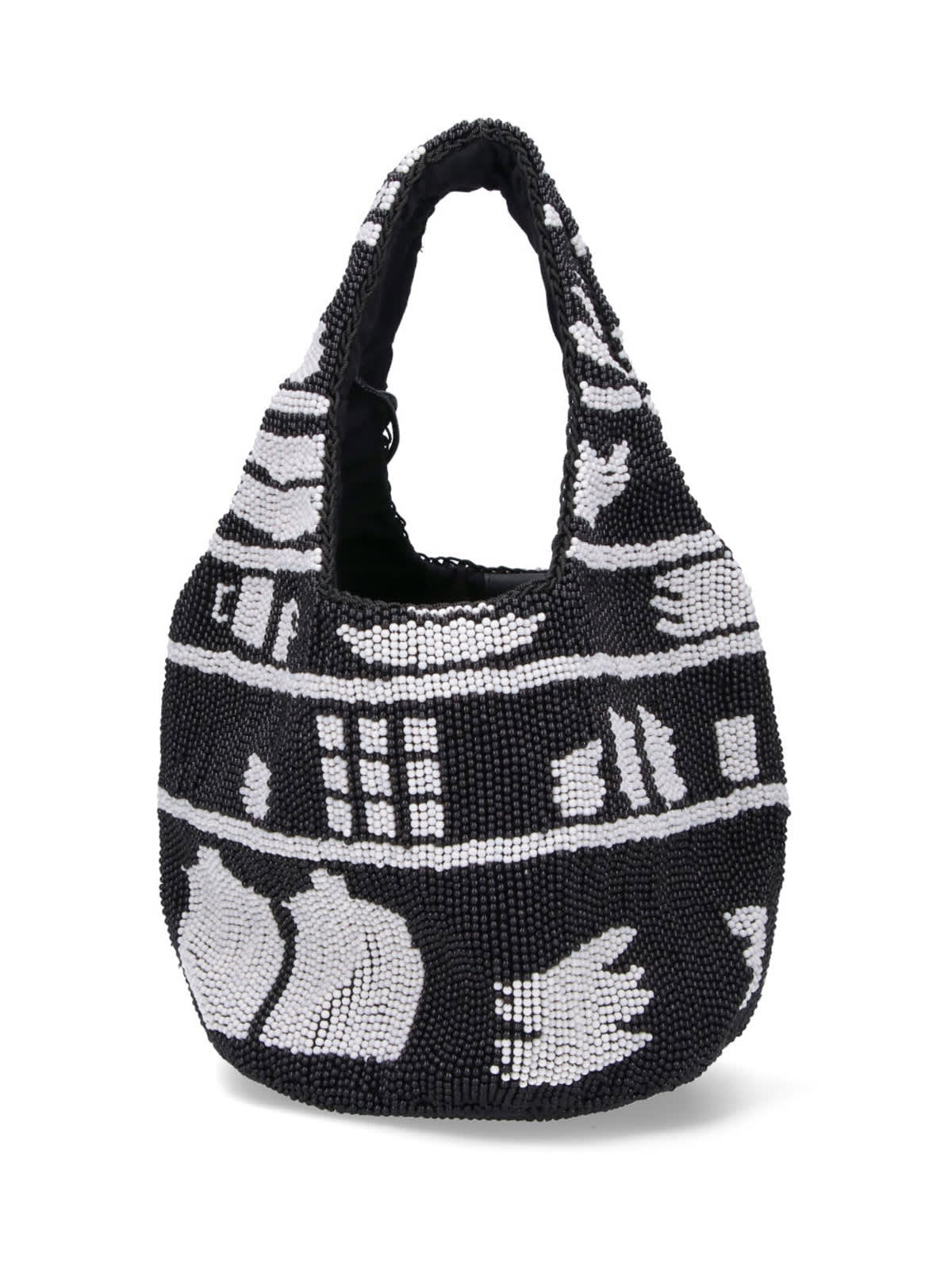 Jw Anderson J. W. Anderson Textured Hobo Bag With Striking Black In Multi