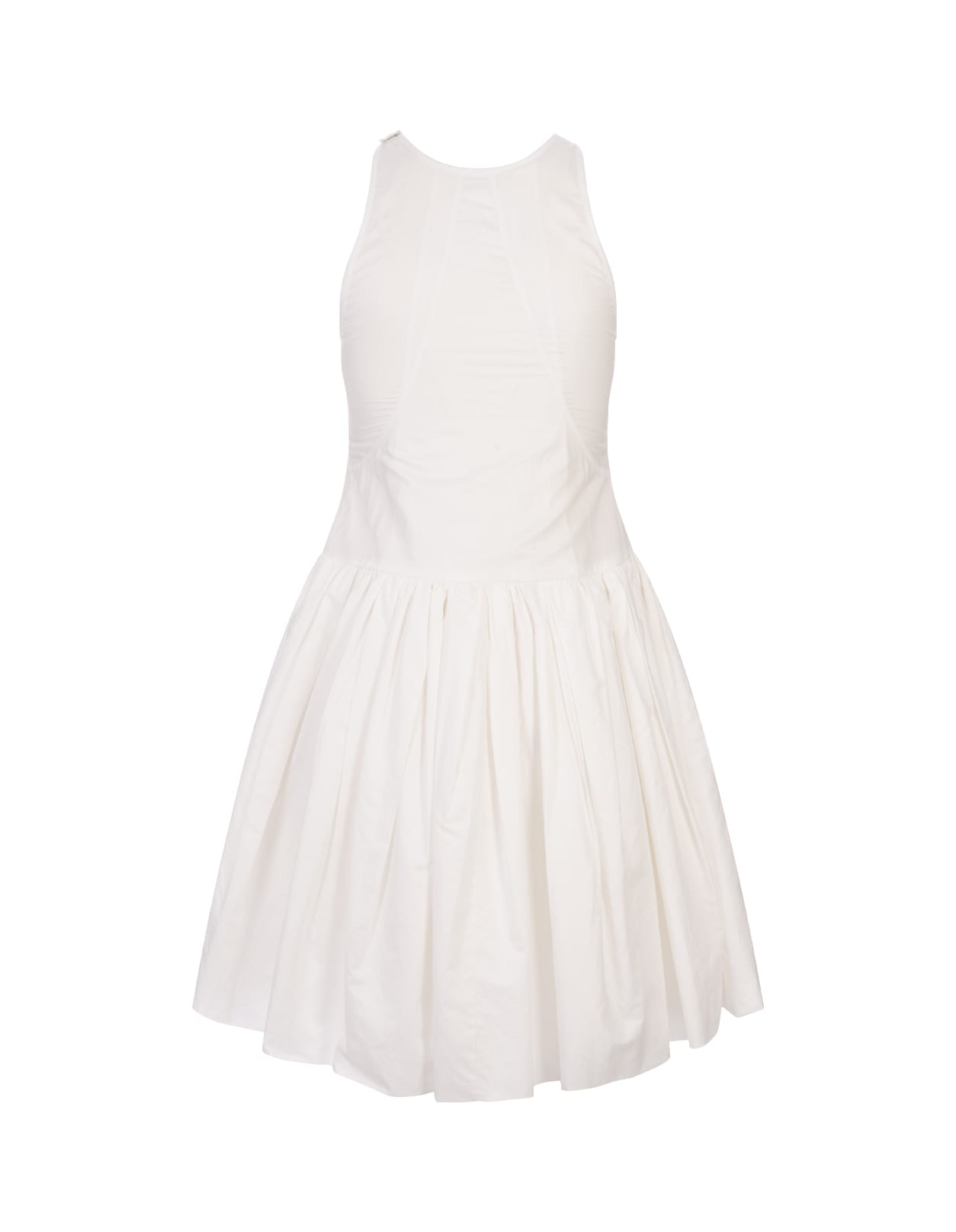 Shop Jil Sander White Mini Sleeveless Dress