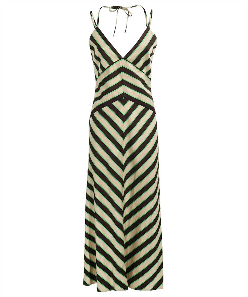 Msgm Chevron-print Rear-tie Dress In Multi