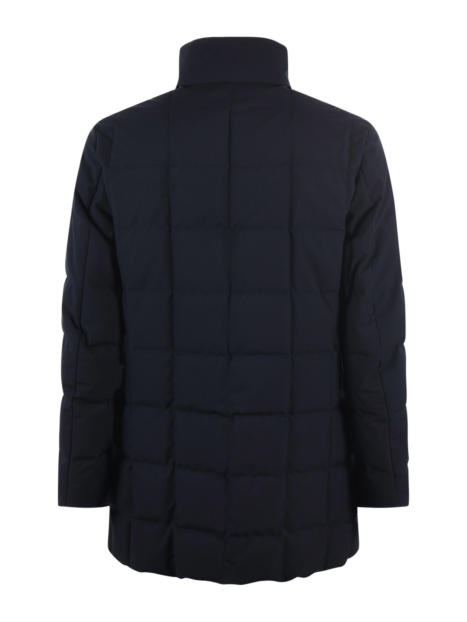 Fay Double Front Down Jacket In Blue
