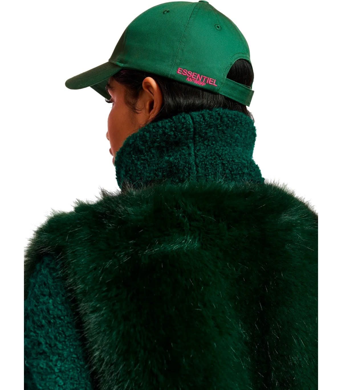 Shop Essentiel Antwerp Emptyness Faux Fur Vest In Verde