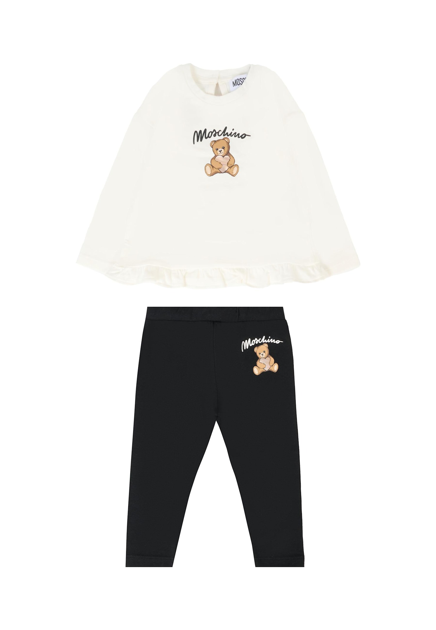 Moschino Multicolor Set For Baby Girl With Teddy Bear In Black