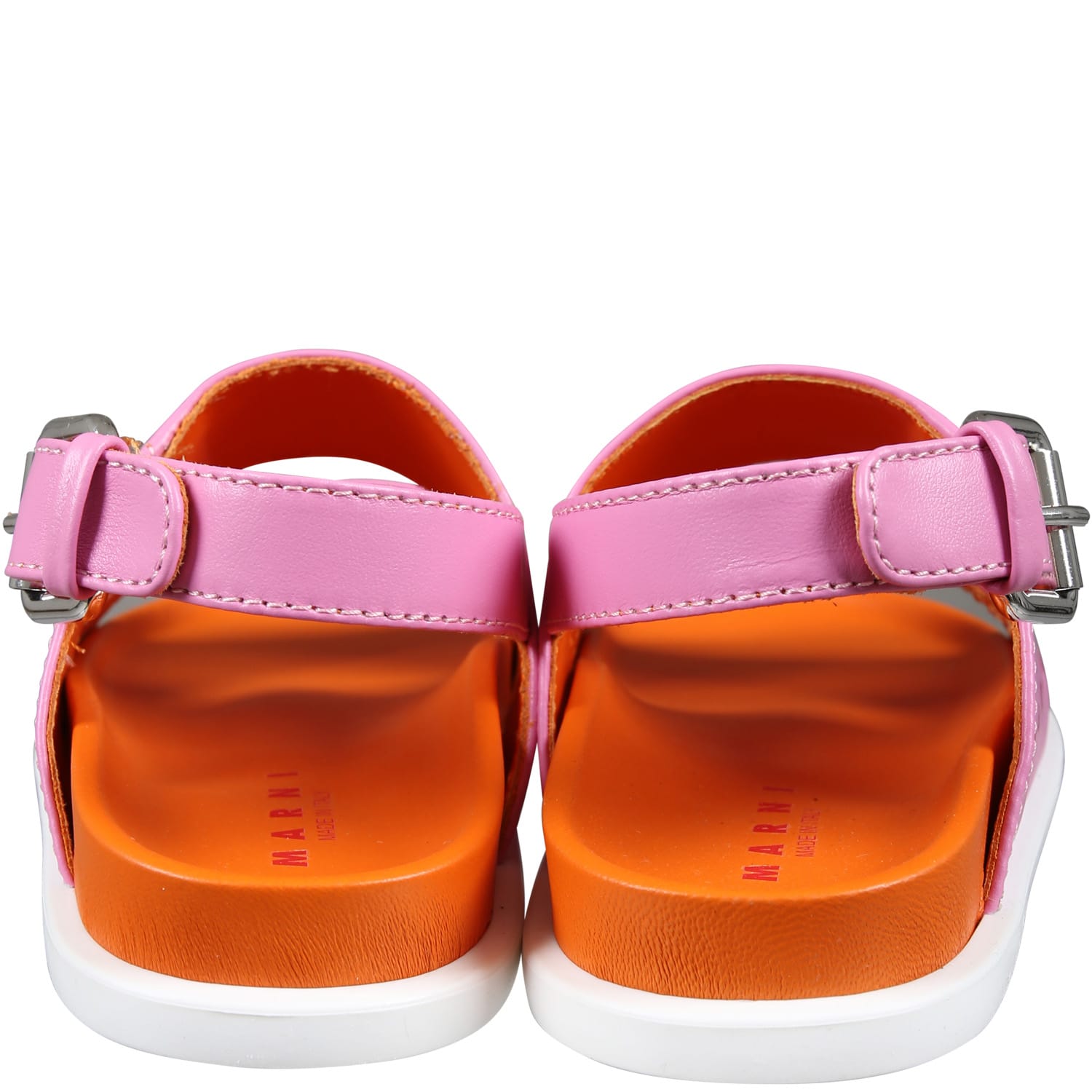 Shop Marni Pink Sandals For Girl With Logo