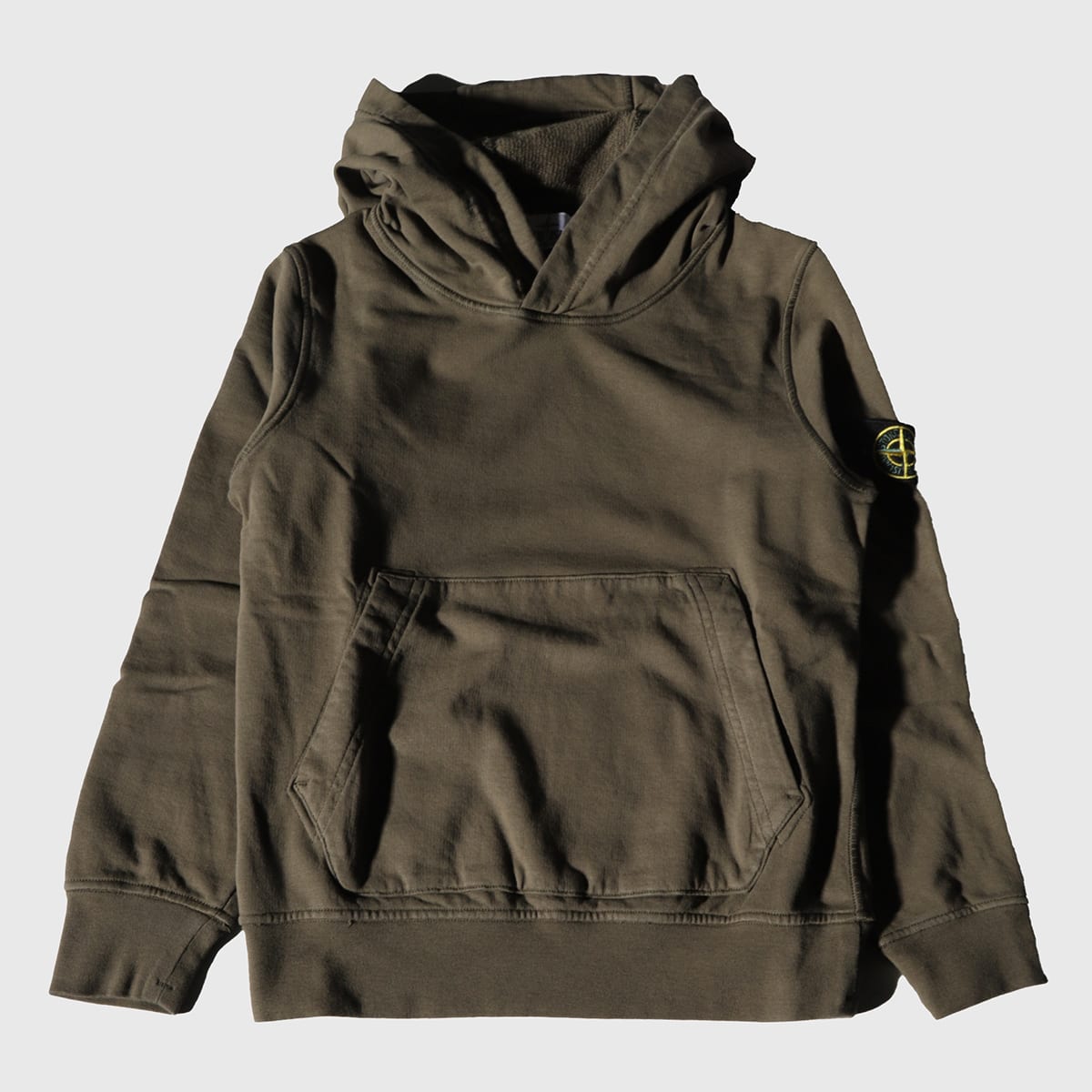 Stone Island Dark Green Cotton Sweatshirt In Military Green