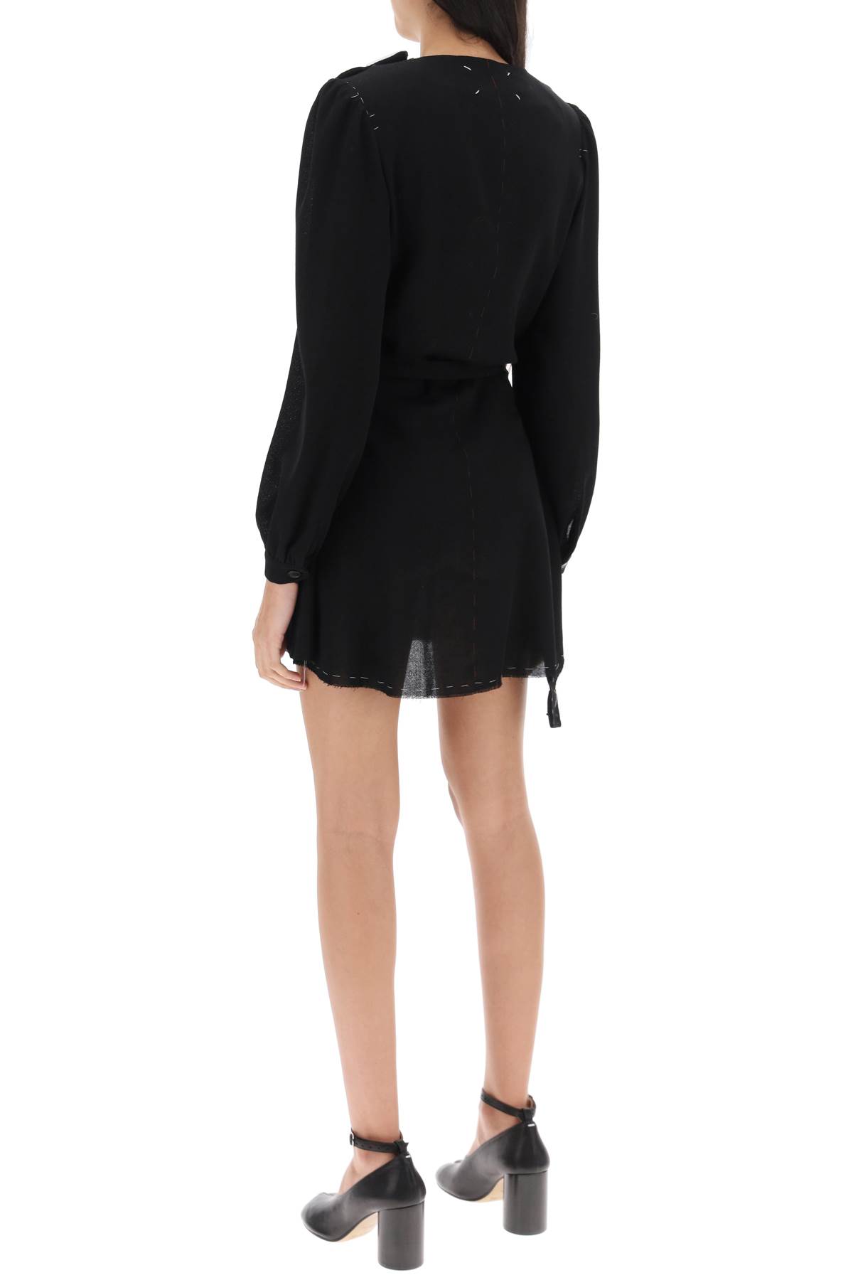 Shop Maison Margiela Convertible Mini Dress In Wool In Black