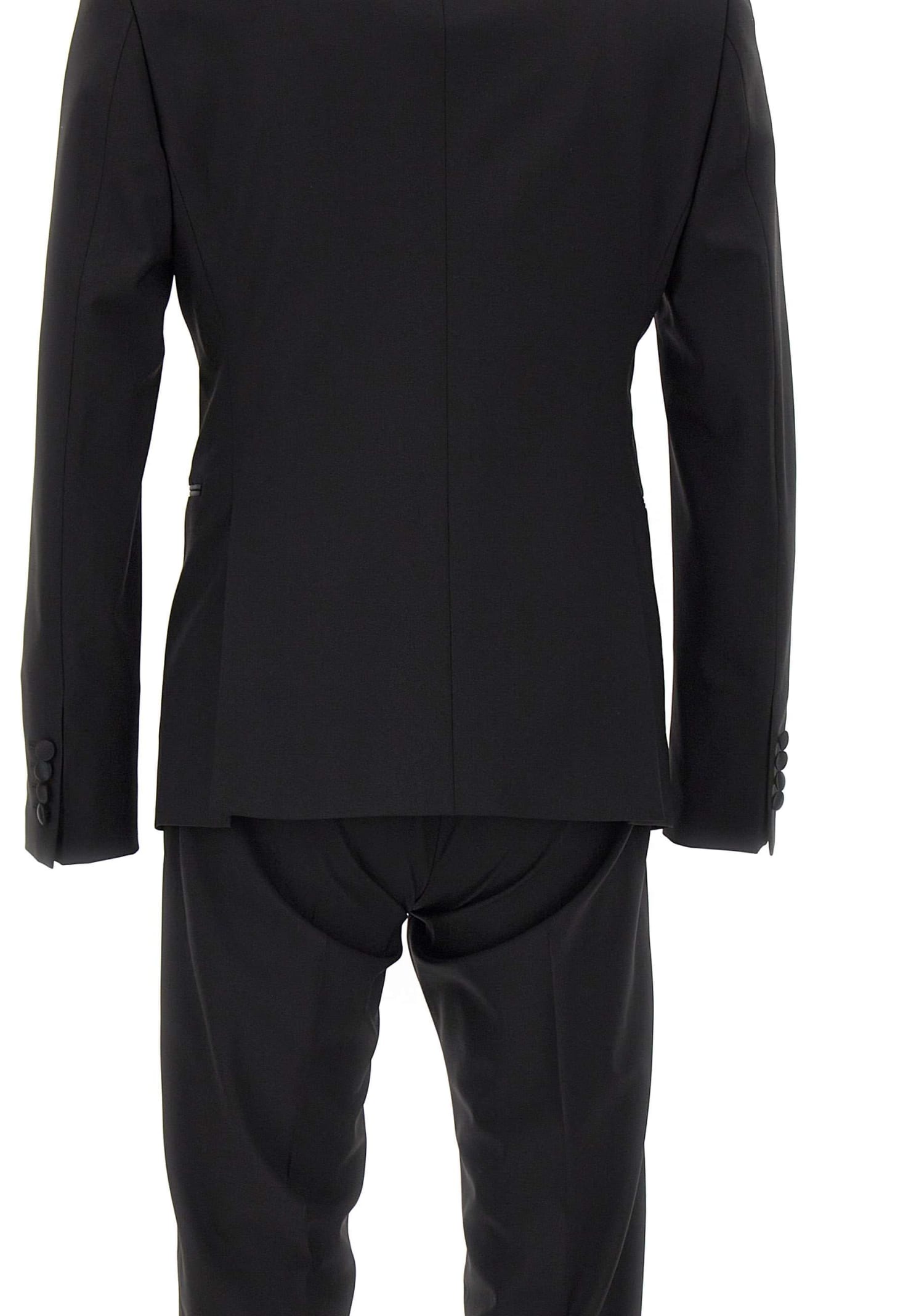Shop Emporio Armani Cool Wool Two-piece Formal Suit In Black