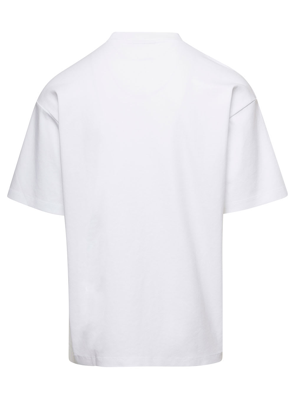 Shop Drôle De Monsieur White Crewneck T-shirt With Not From Paris Print In Cotton Man