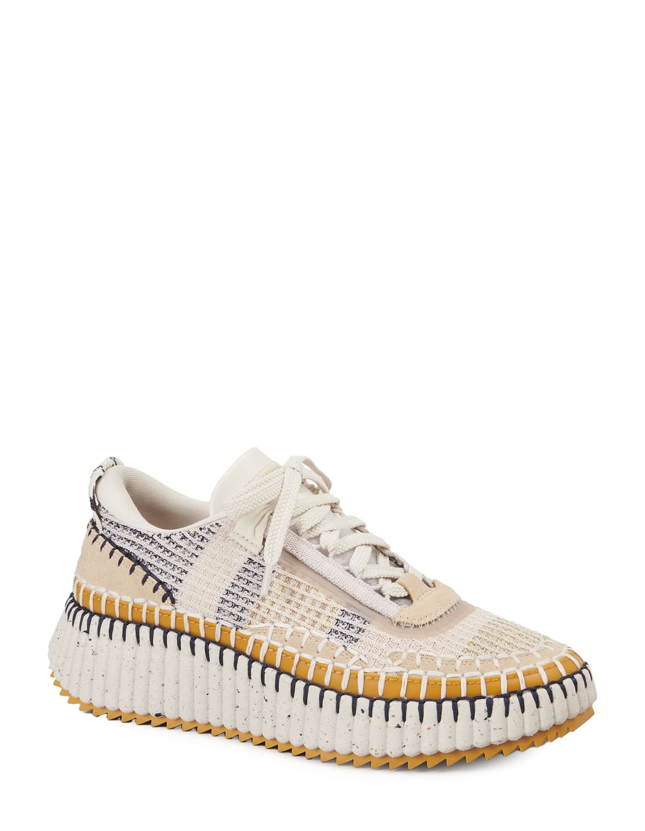 Shop Chloé Beige Biscuits Nama Sneakers In Multicolour