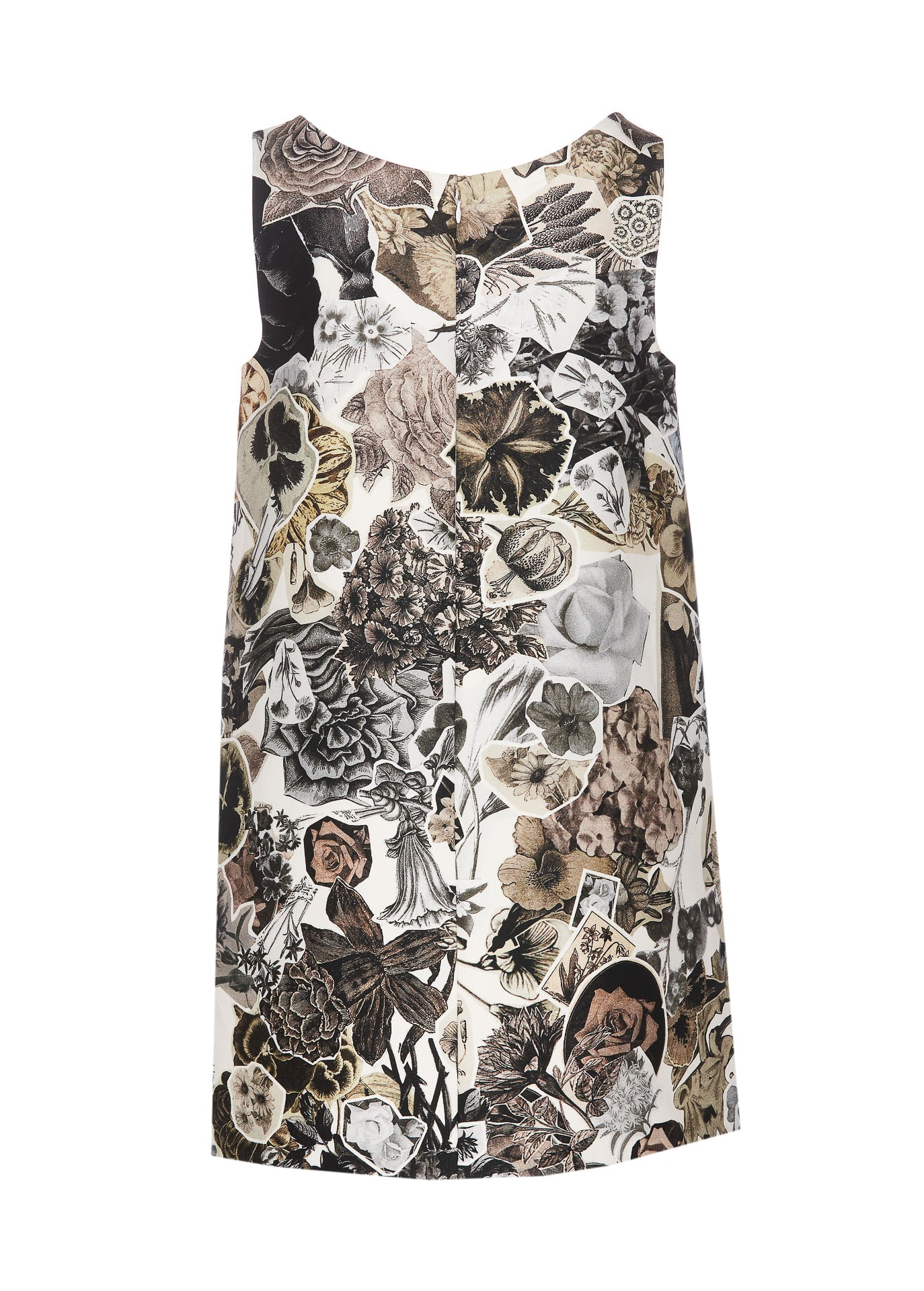 Shop Marni Floral Sleeveless Cropped Dress In Black