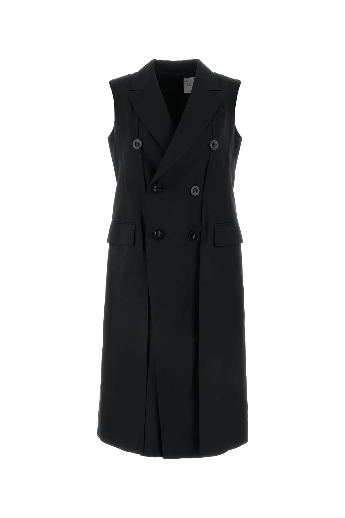 Shop Sacai Suiting Long Vest In Black