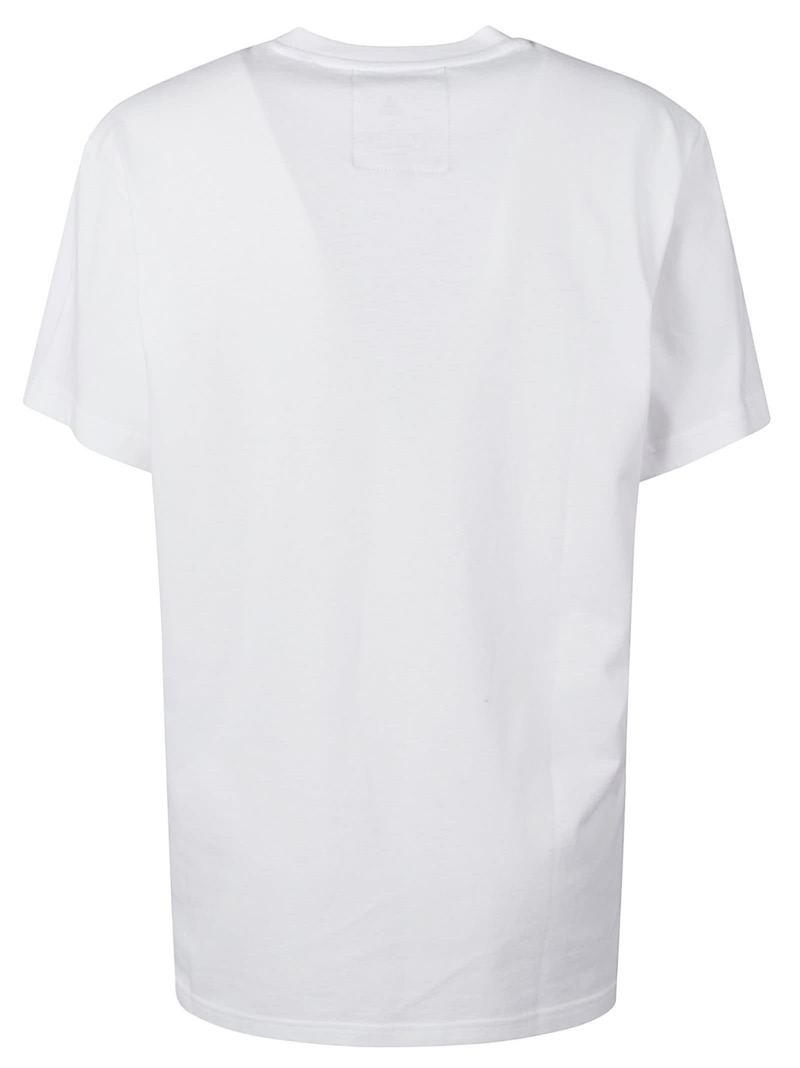 Shop Adidas Originals Logo Embellished T-shirt In White/azure